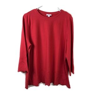 J. Jill Red Orange Shirt Size XL